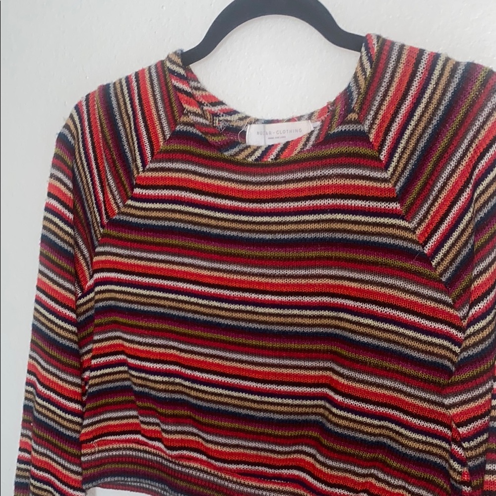Striped Multicolor Women's Cropped Sweater